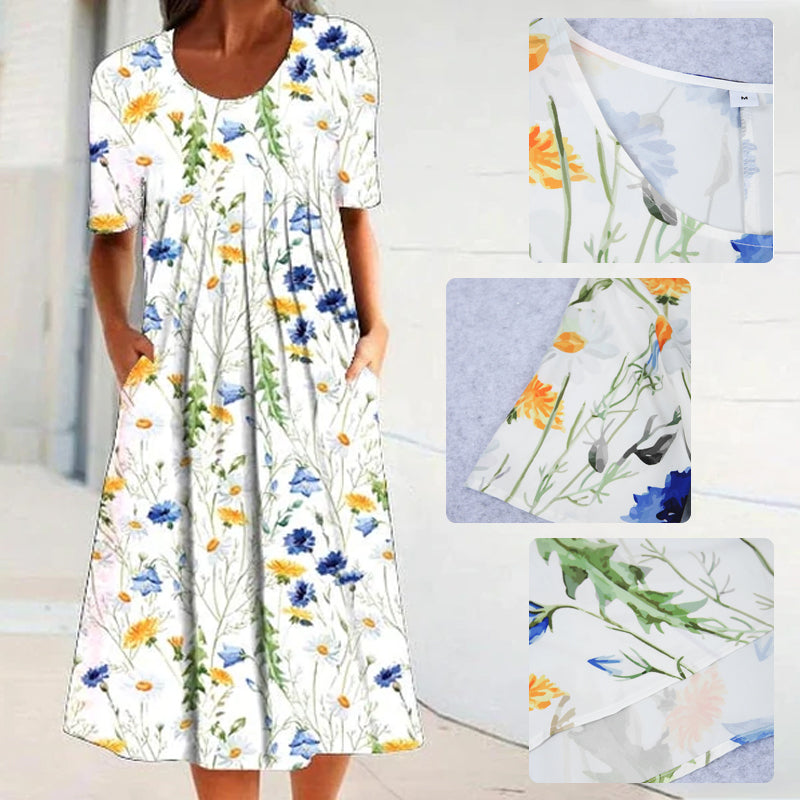 Ladies Summer Flower Dress – awishday