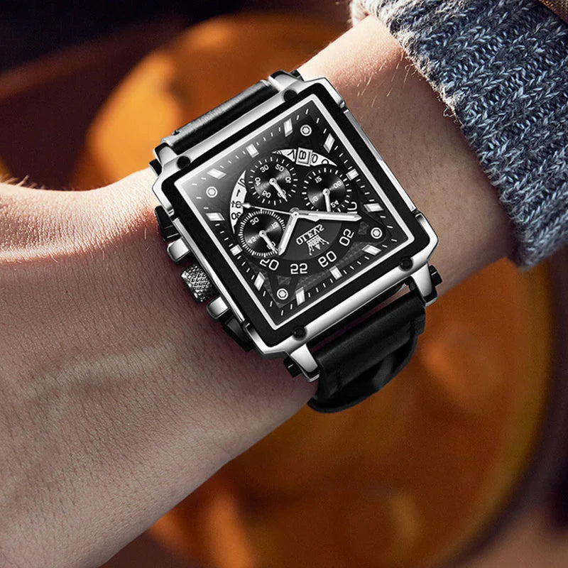 【Olevs】Luminous Luxury Square Business Automatic Mechanical Watch