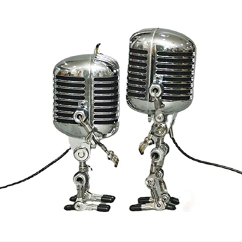 Vintage Microphone Robot Decoration